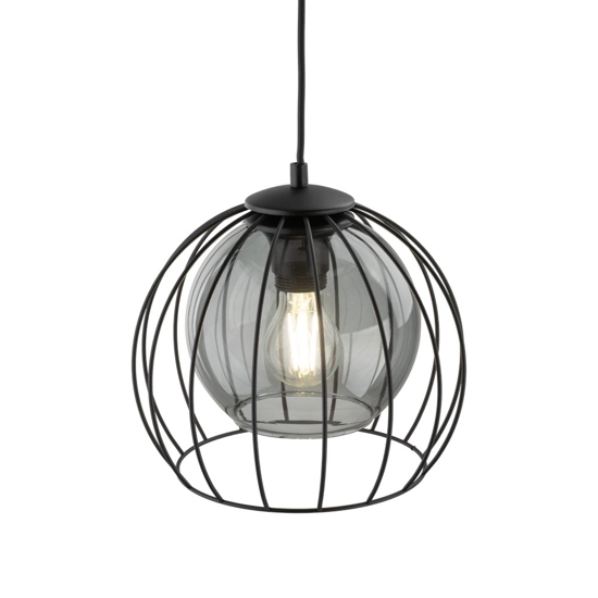 Lampadario per cucina a sfera nero 26 cm diffusore a gabbia